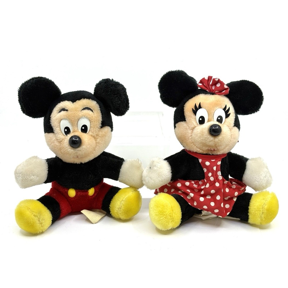 Vintage Disneyland Disney World Mickey and Minnie Mouse Plush Toys